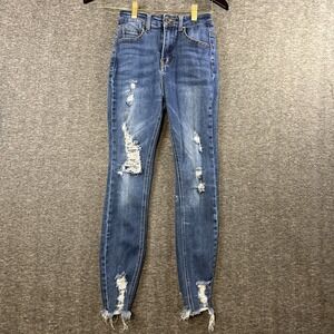 Wax Jean Collection Los Angeles Womens 1/25 Distressed Ripped Jeans Style #90188